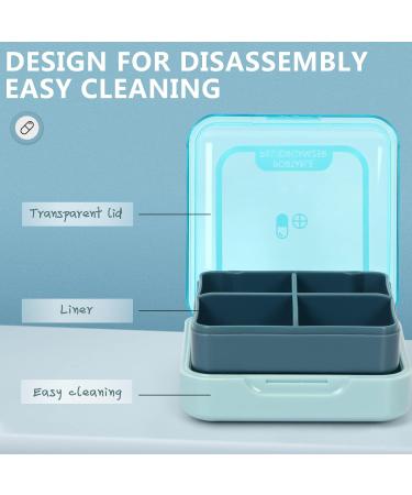 Naturetouch Pill Organizer - 4x Daily Portable Pill Box for Vitamins Medicines & Supplements - Ideal for Men & Women - Blue - Buy Online on GoSupps.com