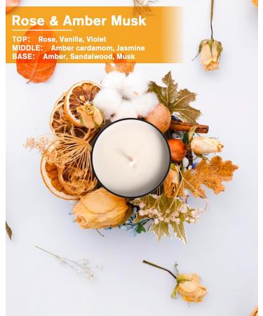 IZIDDO Scented Candles - Outdoor Patio Candles Rose & Amber Musk 6.5oz | Natural Gift for Men - Strong Aroma for Home - Buy Online on GoSupps.com