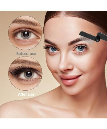 Sibba Folding Eyelash Comb 2PCS - Metal Teeth Separator Curler Steel Mascara Brush Grooming Tools for Eyelashes & Eyebrows - Black & Transparent - Buy Online on GoSupps.com