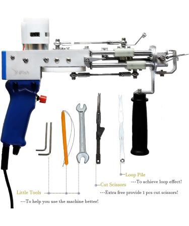 IFISH Tufting Gun 2-in-1 with Cut and Loop Pile | Art Carpet Weaving Flocking Knitting Machine for Handmade DIY Beginners (Blue) - Buy Online on GoSupps.com