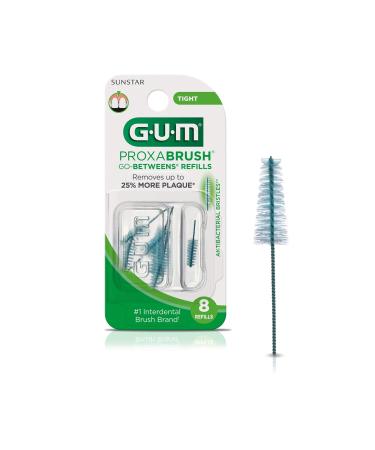 GUM - 10070942064122 Proxabrush Go-Betweens Interdental Brush Refills, Tight, 8 Count (Pack of 6) Tight 48 Refills
