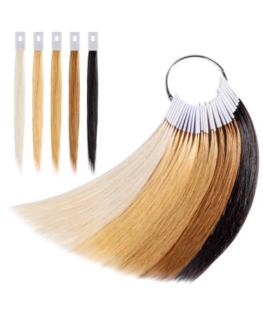 Noverlife 30PCS Pure Human Hair Color Swatches  Natural Hair Color Testing Swatch  Hair Strand Test Color Rings  Hair Dying Color Swatches Human Hair Color Ring Samples for Salon Hairdressing Practice Multiple Color - Buy Online on GoSupps.com