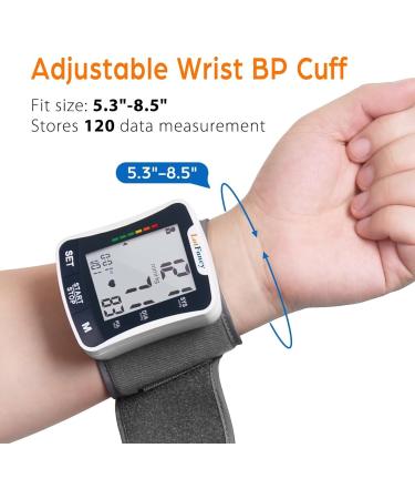Wrist Blood Pressure Monitor Cuff 120 Reading Memory 2 User BP Wrist Cuff with Voice Broadcast Digital Blood Pressure Monitor with Large LCD Display for Detecting Irregular Heartbeat - Buy Online on GoSupps.com