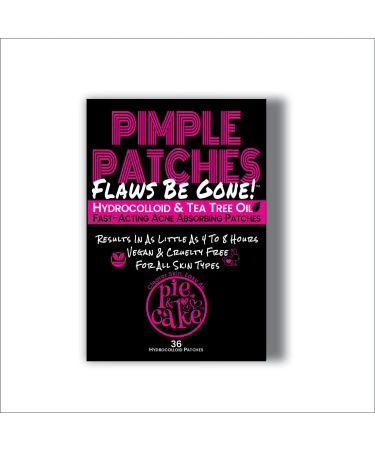 Flaws Be Gone! Pimple Patches: 36 ct Fast Acting Hydrocolloid & Tea Tree Oil Patches to Reduce Acne in 4-8 Hours