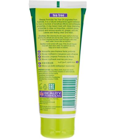 Beauty Formulas Australian Tea Tree Deep Cleansing Facial Mask - Buy Online on GoSupps.com