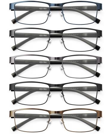 5PCS Reading Glasses Men - Blue Light Blocking Computer Metal Thin Frame Readers For Mens/Women(2.50) Color a 2.5 x