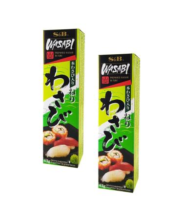 S&B S&B | Spicy Pasta with Horseradish and Wasabi | Wasabi Pasta Condiment Sauce Tube - 2 x 43g