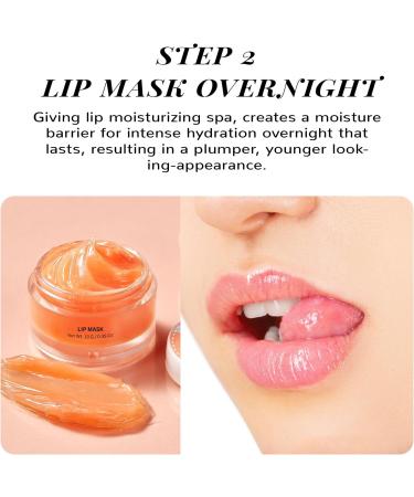 ANAiRUi Lip Mask & Scrub Set - Peach Collagen Lip Care Kit for Dry, Cracked Lips - Overnight Treatment for Lip Lines - Moisturizer & Exfoliator Sugar Scrub - Buy Online on GoSupps.com