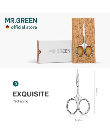 MR.GREEN Stainless Steel Facial Hair Scissors - Rounded Nose Hair Mustache Beard Eyebrows & Eyelashes Trimming Clippers (MR-2002) - International Shipping Available - Buy Online on GoSupps.com