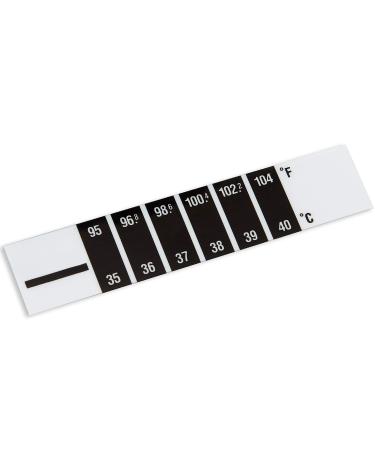 Fast Check, Non Intrusive Forehead Thermometer Strip 10 Pk. for Home or School. Reusable Color Change Band. Monitor Fever and Temperature of Infants, Babies, Toddlers and Kids in Celsius, Fahrenheit 10 Pack
