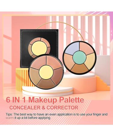 6 in 1 Color Corrector Palette for Dark Circles & Redness - Full Coverage Concealer Kit - Buy Online on GoSupps.com