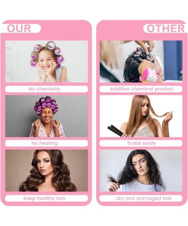 Jumbo Hair Rollers Set Hair Rollers Self Grip Curlers For Long Hair No Heat Curlers Heatless Hair Rollers With Clips & Comb 24 Packs (Red 24Pcs) - Buy Online on GoSupps.com