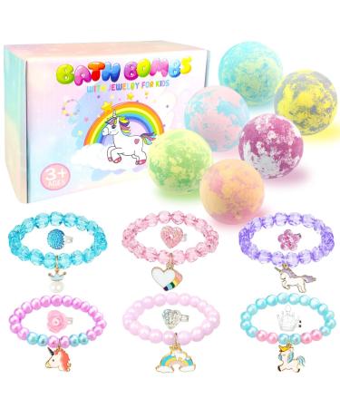 Bath Bombs for Kids with Surprise Inside 6 Large Organic Bubble Kids Bath Bomb with Bracelets and Rings Toys Safe and Natural bathbombs Easter Gifts for 4 5 6 7 8 9 Years Old Girls Birthday Christmas - Buy Online on GoSupps.com