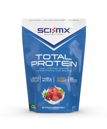 SCI-MX Total Protein Duo Protein Muscle Building & Recovery Blend Powder With Naturally Occurring Glutamine & Amino Acids - Strawberry Flavour - 900G - 30 SERVINGS Strawberry 900 g (Pack of 1)