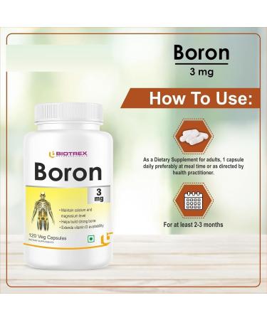 GV Nutraceuticals Boron 3mg | 120 Veg Capsules | Build Strong Bones | Improve Muscle Coordination - Buy Online on GoSupps.com