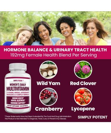 Women's Multivitamin with 37 Essential Vitamins & Minerals - Hair, Skin, Nails, Energy, and Immune Support - 60 Capsules - Buy Online on GoSupps.com