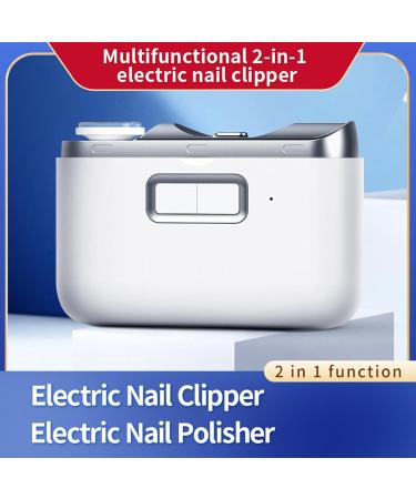 Automatic Nail Clipper 2 in 1 Ergonomic Automatic Nail Trimmer with Storage and Light 2 Modes Nail Clippers Rechargeable Nail Polisher for Fingernails Thick Nails Adults - Buy Online on GoSupps.com