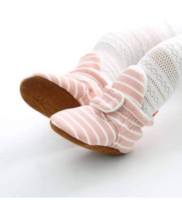 LACOFIA Baby Anti-Slip Soft Sole Slipper Booties | Infant Winter Crib Shoes 0-6 Months | B Pink Stripes - Buy Online on GoSupps.com