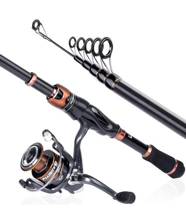 PLUSINNO Fishing Rod and Reel Combos  Bronze Warrior Toray 24-Ton Carbon Matrix Telescopic Fishing Rod Pole  12 +1 Shielded Bearings Stainless Steel BB Spinning Reel  Travel Freshwater Fishing Gear Fishing rod+reel(No Lure - Buy Online on GoSupps.com