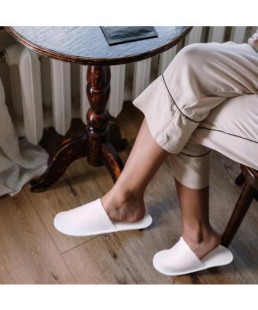 40 Pairs Non-Slip Disposable Spa Slippers - White Closed Toe Hotel House Slippers for Men Women - Ideal for Home, Hotel, Wedding Supplies - Buy Online on GoSupps.com