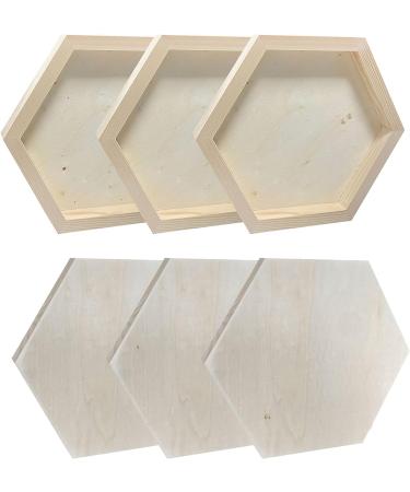 Hexagon Wood Canvas - 8x9 Inch, 6 Pack Framed Wooden Panel Boards for Painting - Buy Online on GoSupps.com