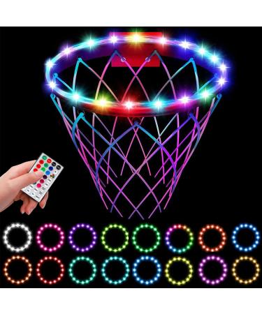 LED Basketball Hoop Light, Waterproof Super Bright Basketball Rim Lights,Remote Control 16 Colors and 7 Lighting Flicker Change, for Night Outdoor Basketball Games Basketball Rim Led