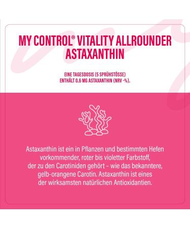 My Control Vitality Astaxanthin Spray | 10ml Natural Antioxidant | 7x Bioavailability | Vegan Cell & Organ Support | Easy Application - Buy Online on GoSupps.com