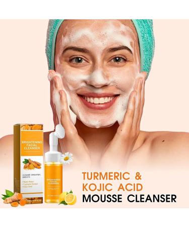 Turmeric Facial Cleanser Set Kojic Acid & Turmeric Face Wash Foaming Cleanser + Turmeric Kojic Acid Cleansing Pads Turmeric and Kojic Acid Cleansing Pads + Foaming Face Wash Acne Dark Spots - Buy Online on GoSupps.com