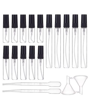 BENECREAT 30 pieces 3ml/5ml/10ml mini spray bottle made of glass with fine fog clear glass empty atomizer (black cap) with 2PCs funnel and 4PCs 2ml pipettes for perfume cosmetic waist mixed black lid 2 ml/3 ml/5 ml/10 ml - Buy Online on GoSupps.com