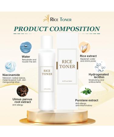 Rice Toner Toner Visage Korean Korean Skincare Toner visage Lotion Tonique Visage Toner Riz Raffermissant Hydratant Non Gras Adapt Tous Types de Peau 150ml - Buy Online on GoSupps.com