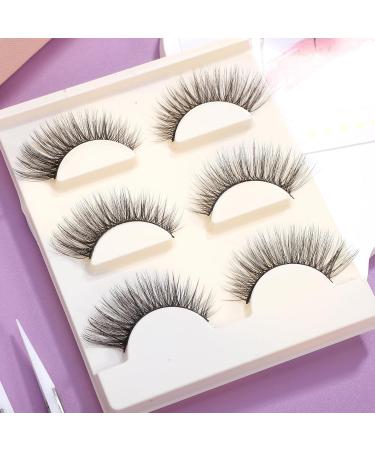 Baluue 3Pair 3D Faux Lashes - Fluffy Volume Long Thick Handmade False Eyelashes for a Natural Look | International Shipping - Buy Online on GoSupps.com