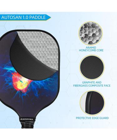 Aieoposo Pickleball Paddles Gift Set with Fiberglass Rackets, Wristbands, Cover - Ideal for Beginners & Intermediate Players - Indoor & Outdoor Pickleball - Buy Online on GoSupps.com