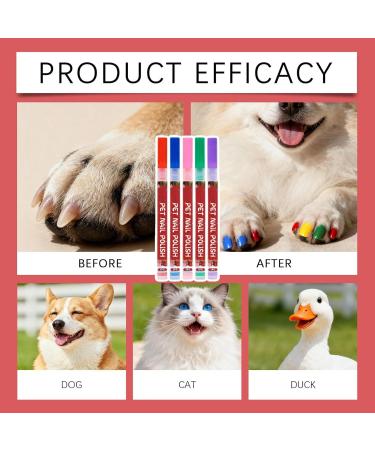Dog Nail Polish 5 Pack Safe Nail Polish for Small Medium and Large Breeds for Daily Wear Travel Holiday Birthday Party Photo Shoot Nail Polish - Buy Online on GoSupps.com