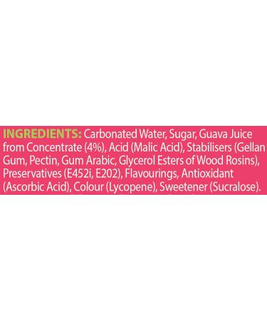 Rubicon Sparkling Guava Fizzy Drink - 24 x 330ml Cans | Handpicked Real Fruit Juice | Intensely Tempting Taste | Made with Natural Ingredients - Buy Online on GoSupps.com