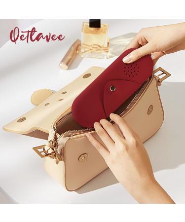 Qetlavee Silicone Make-Up Bag & Brush Container - Portable Travel Essentials with Magnetic Snap Design - Easy to Clean Red Cosmetics Holder - Buy Online on GoSupps.com