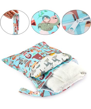 Ceekii Wet & Dry Wrap Pockets - 3-Pack Washable Travel Bags Waterproof Reusable Baby Beach/Pool Sports Bag with Zip Pocket - Light Green - Buy Online on GoSupps.com