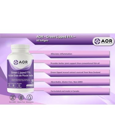 AOR - Green Lipped FFA 50mg 60 Softgels - Green Lipped Mussel for Inflammation Relief Joint Support and Osteoarthritis Pain Relief - Omega 3 Fatty Acid Supplement - Anti Inflammation Supplement - Buy Online on GoSupps.com