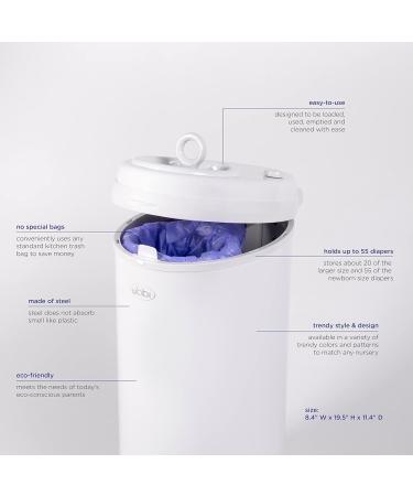 Ubbi Steel Diaper Pail - Odor Locking No Special Bag Needed | Award-Winning Herringbone Design | Must-Have for Registry - Buy Online on GoSupps.com
