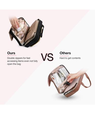 BAGSMART Hanging Toiletry Travel Organizer with TSA Approved Transparent Cosmetic Bag - Medium-Black - Buy Online on GoSupps.com