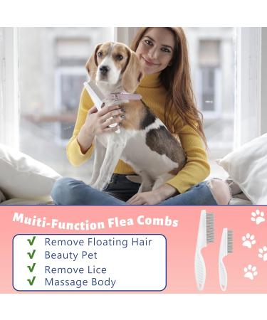 Blmhtwo 2-Piece Flea Comb for Cats & Dogs - Professional Fine-Toothed Pet Care Comb for Flea Tick and Stain Removal - Buy Online on GoSupps.com