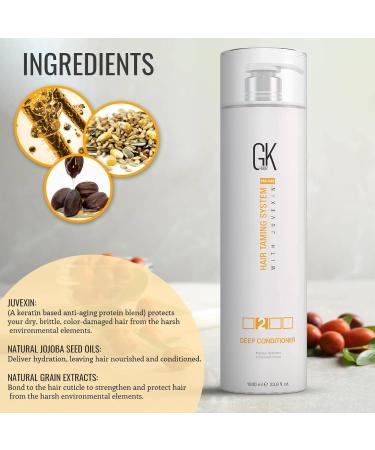GK HAIR Global Keratin Deep Conditioner Masque 1000ml - Intense Hydrating Treatment for Dry, Damaged, Color-Treated Hair - Buy Online on GoSupps.com