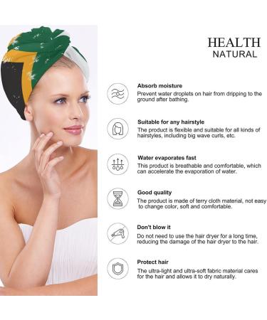 South African Flag Microfiber Hair Towel Wrap for Women | Super Absorbent 10x26 Inch Turban with Button - Buy Online on GoSupps.com