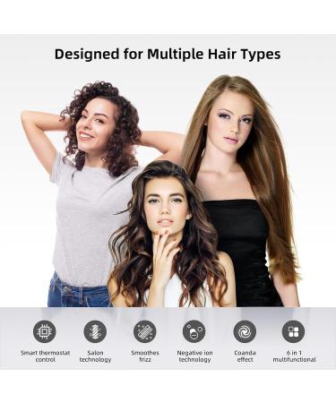 6 in 1 Multifunctional Hair Styler Set - Auto-Wrap Curling Iron & Hot Air Brush for Women | Perfect Drying & Styling Gift - Buy Online on GoSupps.com