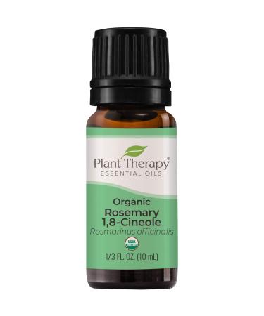 Plant Therapy Organic Rosemary Essential Oil 100% Pure USDA Certified Organic Undiluted Natural Aromatherapy Therapeutic Grade 10 mL (1/3 oz)