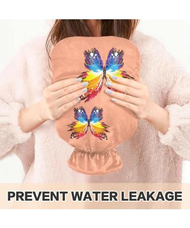 Durable 1L Heat Bottle with Cover | Grunge Rainbow Butterfly Design | Pain Relief for Hands Feet Shoulders & Neck | Ideal Heat Therapy & Cramps Solution - Buy Online on GoSupps.com