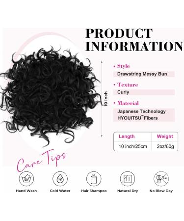 REECHO Black Wavy Messy Bun Hair Piece Extension for Women - Buy Online on GoSupps.com