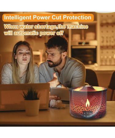 Volcano Humidifier - Quiet Flame Diffuser | 300ml Spray with Remote Control | Aromatherapy & Auto Shut Off | Ideal for Bedroom & Office (Red & Blue - Buy Online on GoSupps.com