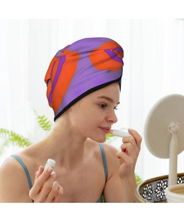 Super Absorbent Orange Circle Dry Hair Cap for Girls & Women | Quick Drying Elastic Wrap for Long Thick Hair - Buy Online on GoSupps.com