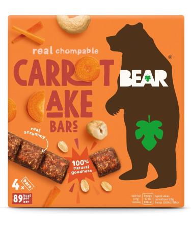 BEAR Carrot Cake Bars - Fruit Oat Nut - Healthy Snack - 27g (48 Count) - Buy Online on GoSupps.com