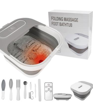 UNIFULL Collapsible Foot Spa Bath with Heat and Massage Rollers Bubble Foot Pedicure Kit Temperature Control Red Light Pedicure Foot Spa Foot Bath